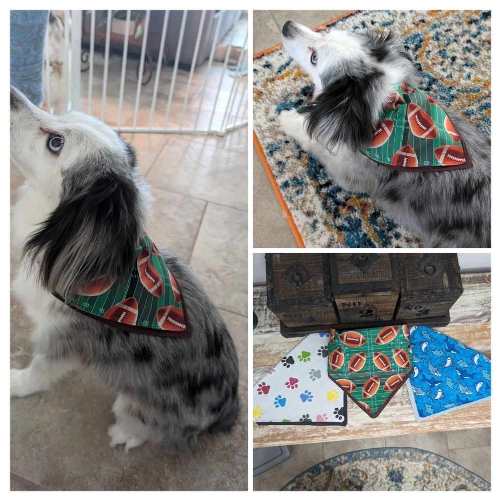 Hand Crafted Over the Collar Pet/Dog Bandanas Set of 3 Size X-Large